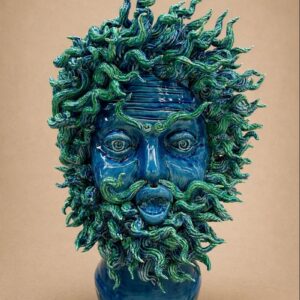 Testa di Moro "Eolo" H50 Blu e Verde Smeraldo