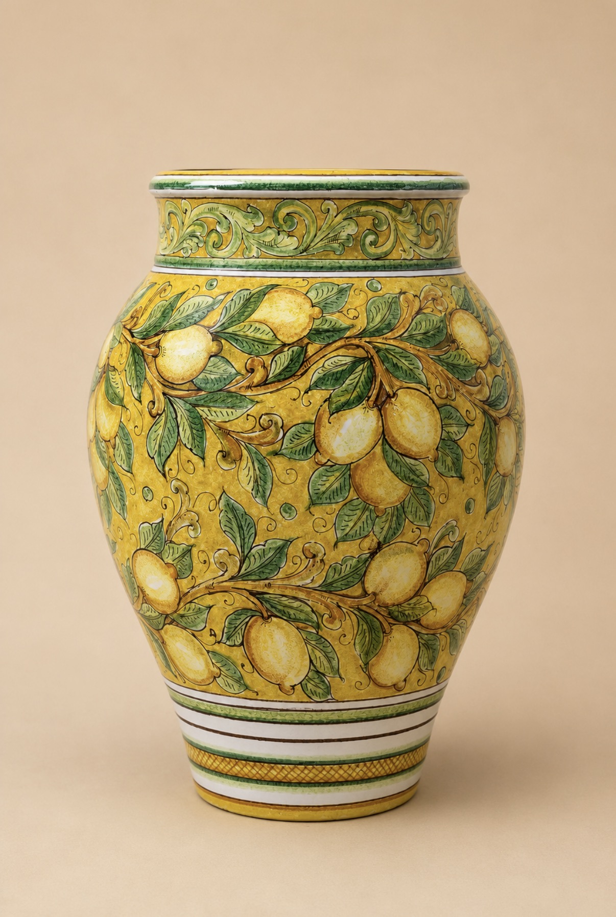Giara con Decoro Limoni e Campitura Gialla